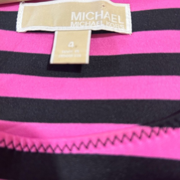 MICHAEL KORS BANDAGE STYLE DRESS SLEEVELESS STRIPED FULL SIDE ZIPPER IN SIZE 4 - Picture 4 of 8